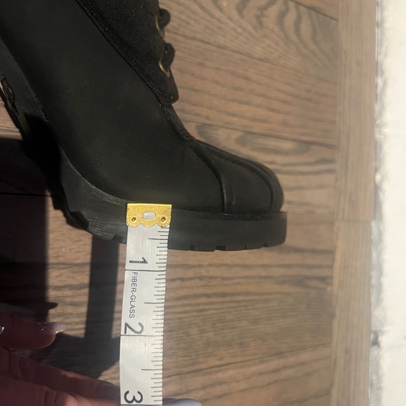 Lucky Brand Laverne Lace-Up Chunky High Heel Ankle Duck Booties Black Size 8.5M - Picture 12 of 12